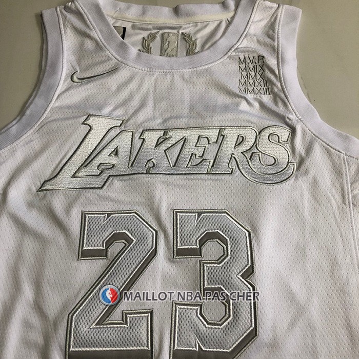 Maillot Los Angeles Lakers LeBron James NO 23 MVP Blanc
