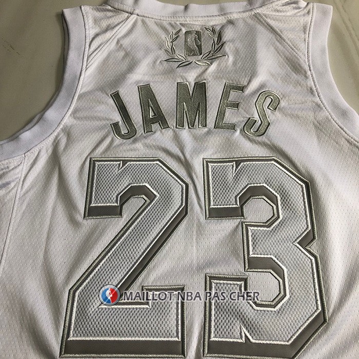 Maillot Los Angeles Lakers LeBron James NO 23 MVP Blanc